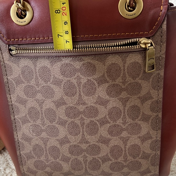 🍁NWT Coach Signature Parker Tan/Rust Backpack Rare Find! Gorgeous!! - Picture 7 of 14